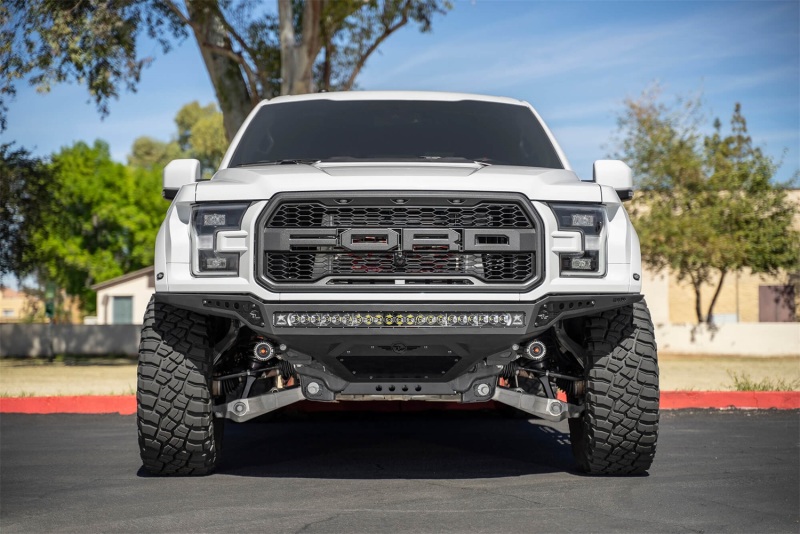 Ford F-150 Raptor Bumper - Front - Addictive Desert Designs - Rock Fighter Frame Cut - Hammer Black - `17-`20